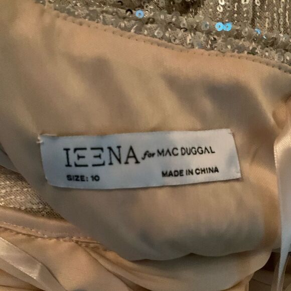 Mac Duggal 26596 SEQUINED DROP SHOULDER LONG SLEEVE JUMPSUIT Nude Gold 10 - Picture 12 of 14